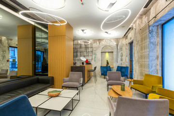 Interior of a modern hotel lounge