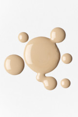 Splashes of liquid foundation