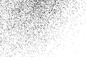 Black Grainy Texture Isolated On White Background. Dust Overlay. Dark Noise Granules. Digitally Generated Image. Vector Design Elements, Illustration, Eps 10.