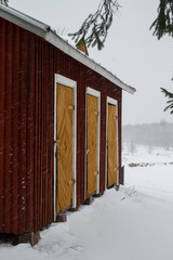 Finlandia, Lappeenranta, winter 2020. Buildings and structures