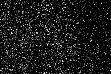 White Grainy Texture Isolated On Black Background. Dust Overlay. Light Coloured Noise Granules. Snow Vector Elements. Digitally Generated Image. Illustration, Eps 10.