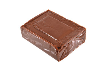 chocolate cheese isolated on white background