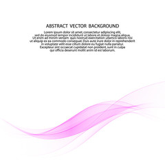 Abstract soft smooth design template with pink wavy lines in elegant dynamic style on white background. Vector illustration