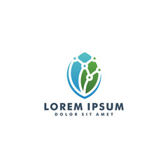 Green technology logo design vector illustration