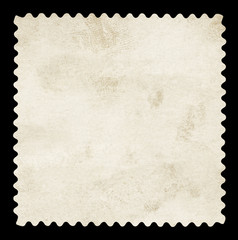 Blank postage stamp - Isolated on Black 