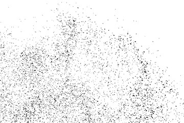 Black Grainy Texture Isolated On White Background. Dust Overlay. Dark Noise Granules. Digitally Generated Image. Vector Design Elements, Illustration, Eps 10.