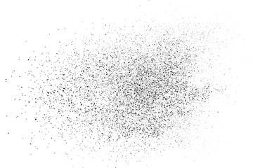 Black Grainy Texture Isolated On White Background. Dust Overlay. Dark Noise Granules. Digitally Generated Image. Vector Design Elements, Illustration, Eps 10.