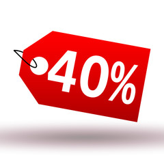 Red label sale on white background vector illustration 