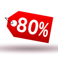 Red label sale on white background vector illustration 