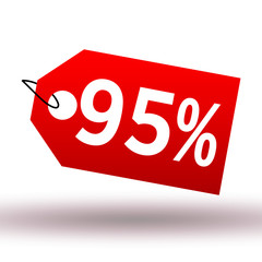 Red label sale on white background vector illustration 