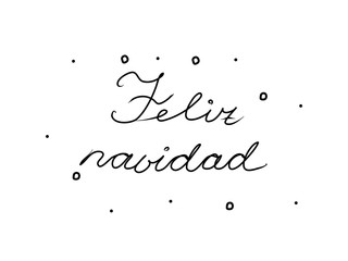 Feliz navidad phrase handwritten with a calligraphy brush. Merry Christmas in spanish. Modern brush calligraphy. Isolated word black