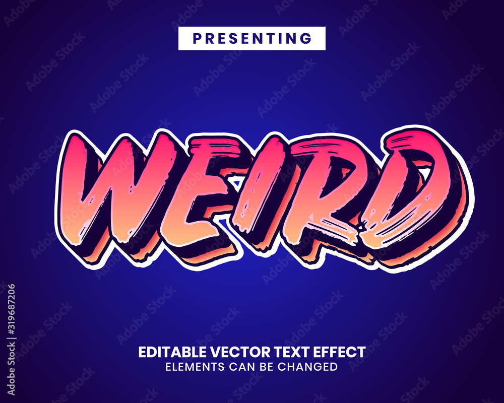 Poster modern game title with vibrant color brush stroke editable text effect