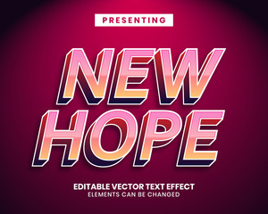 New hope qoute with vibrant gradient editable text effect