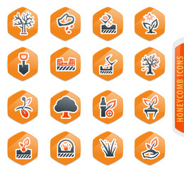 Gardening icons set