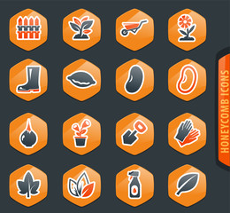 Gardening icons set