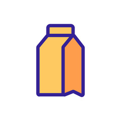 milk in the box icon vector. Thin line sign. Isolated contour symbol illustration