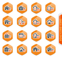 house type icons set