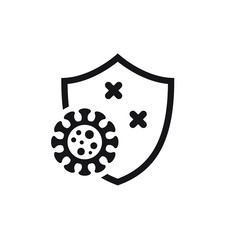 immunity icon, virus protection medical vector icon