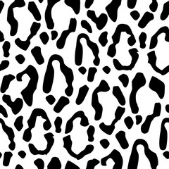 Seamless pattern of abstract black spots, cheetah skin