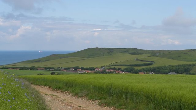 View of the village of Escalles and the Strait of Pas de Calais