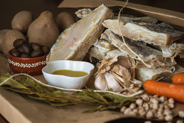 Codfish and traditional Portuguese ingredients