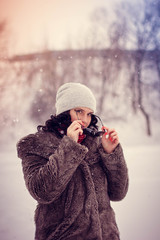 portrait of a girl in winter