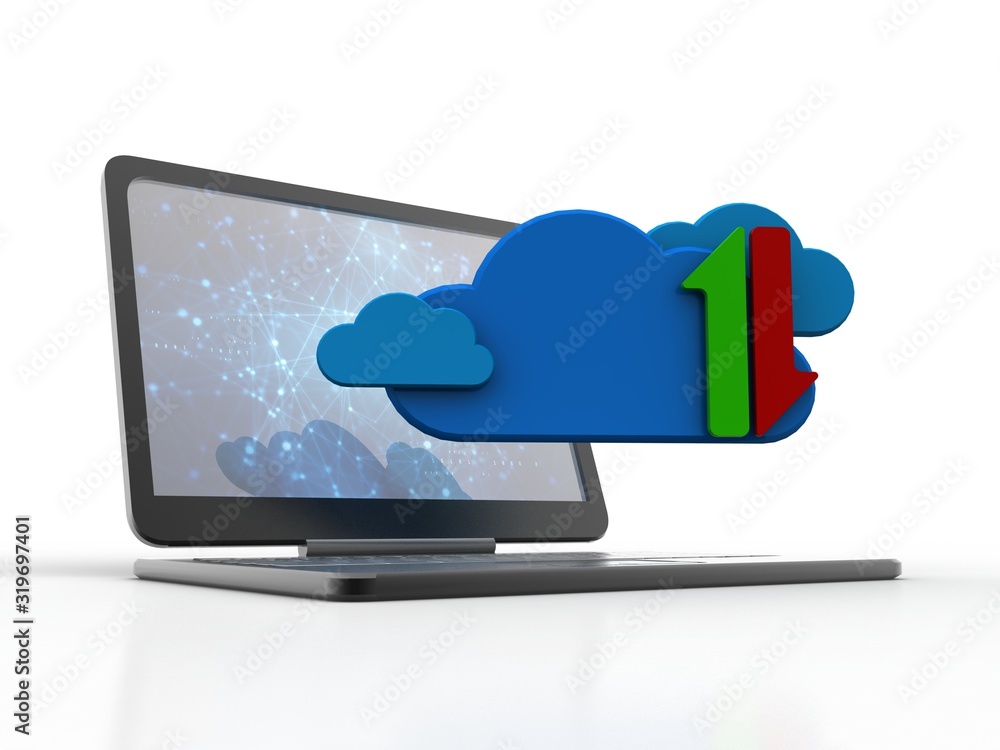 Poster 3d rendering technology cloud computing