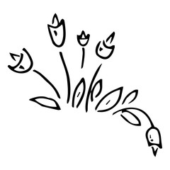 Tulip icon. Vector illustration of spring tulip flower. Hand drawn spring tulip.