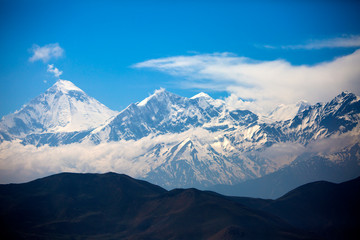 Fototapeta na wymiar Beautiful mountains of Nepal. Himalayas