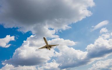 airplane in the sky approaching to land