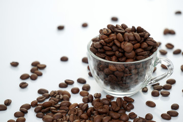 coffee beans isolated on white