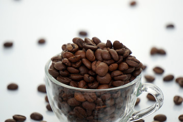 coffee beans isolated on white