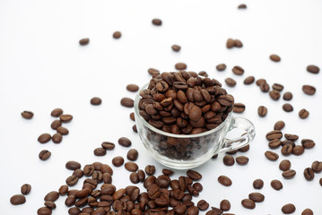 coffee beans isolated on white