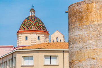 Fototapeta na wymiar Colorful dome in Alghero