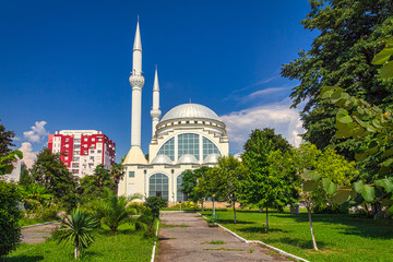 Fototapeta na wymiar The Ebu Beker Mosque in Shkoder City, Albania, Europe.