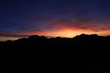 beautiful sunset view on the top of mountain