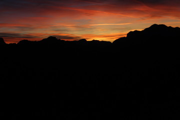 beautiful sunset view on the top of mountain
