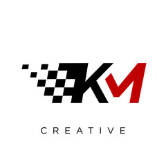 km race logo design vector
