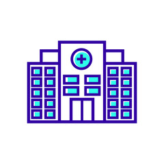 Hospital building icon vector