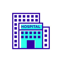 Hospital building icon vector