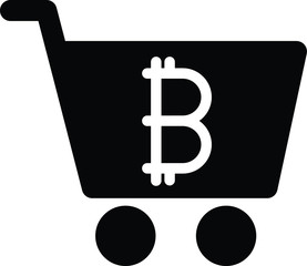 Bitcoin in cart Icon