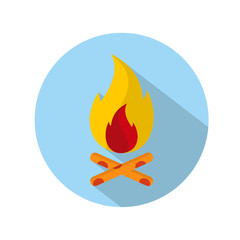 Adventure icon. Bonfire flat icon design.