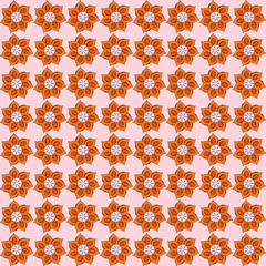 Seamless spring pattern with stylized cute flowers