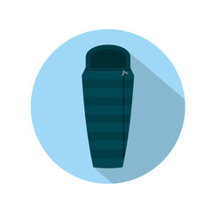 Adventure icon. Sleeping bag flat icon design.