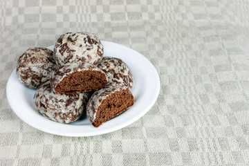 baked sweet gingerbread chocolate and covered with sweet caramel