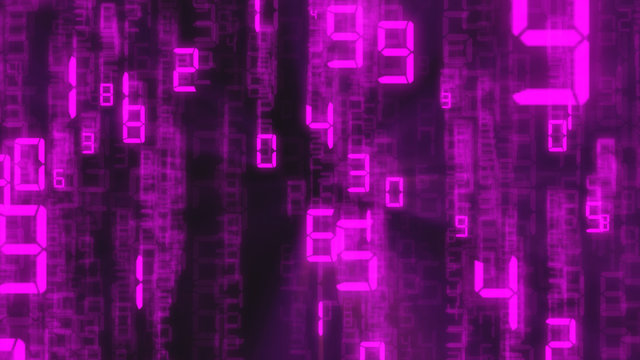 Abstract binary background, number streams, matrix effect.