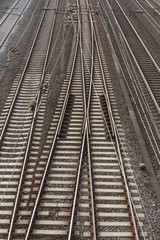 Fototapeta premium railway tracks overview or close up