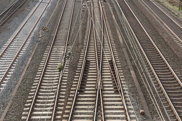 Fototapeta na wymiar railway tracks overview or close up