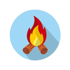 Adventure icon. Bonfire flat icon design.