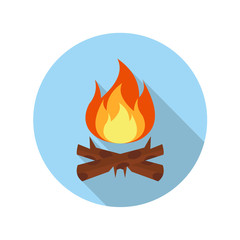 Adventure icon. Bonfire flat icon design.